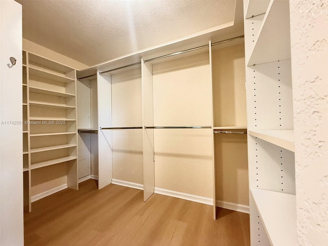 spacious closet with wood finished floors