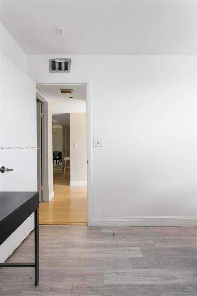 empty room featuring light wood-type flooring