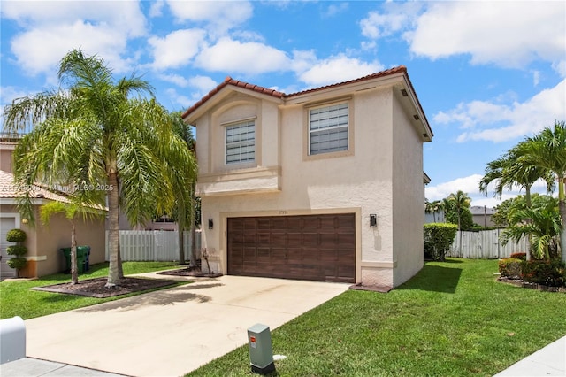 17356 SW 21st St, Miramar, FL 33029 - mediterranean / spanish-style house with a garage, stucco siding, driveway, and a tile roof