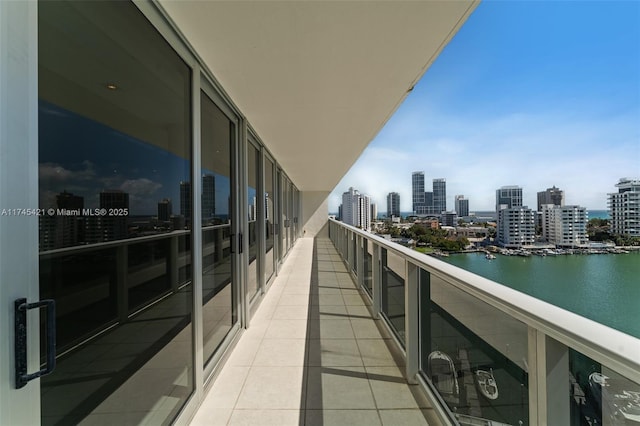 balcony with a water view