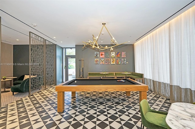 game room with billiards