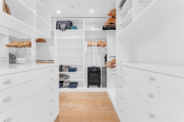 spacious closet featuring wood finished floors