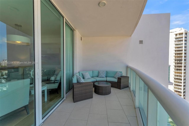 balcony with visible vents and an outdoor living space