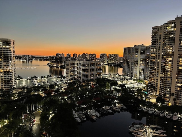 city view featuring a water view