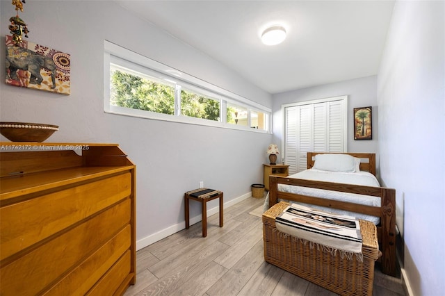 bedroom featuring light hardwood / wood-style flooring