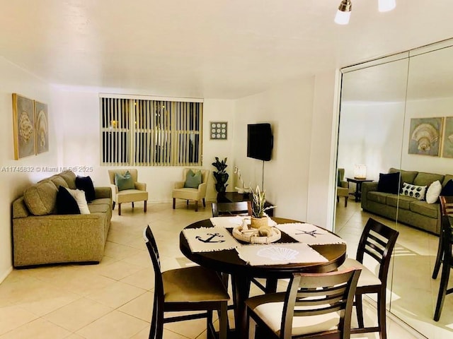 view of tiled dining room