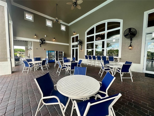 view of patio with ceiling fan