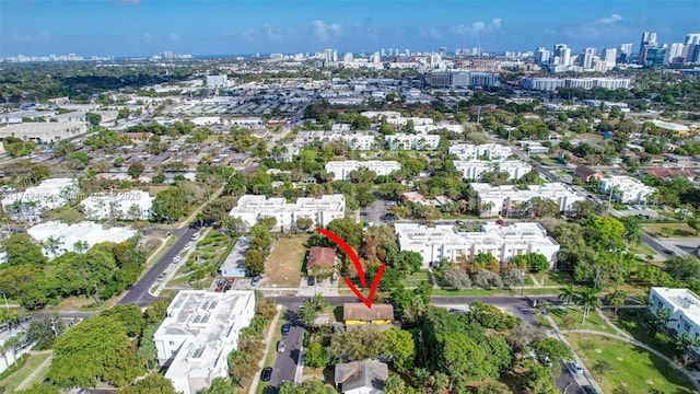 1300 NW 7th Pl, Fort Lauderdale, FL 33311 - aerial view of property and surrounding area with city skyline
