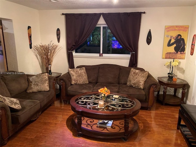 living area with wood finished floors