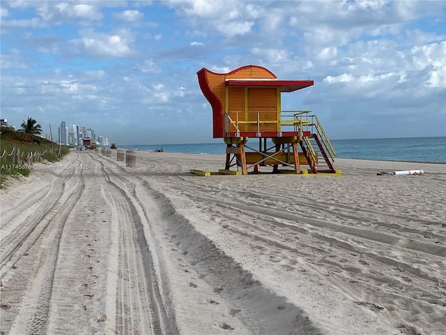 water view featuring a beach view