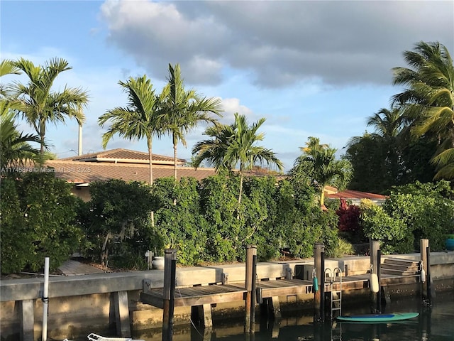 exterior space featuring a boat dock