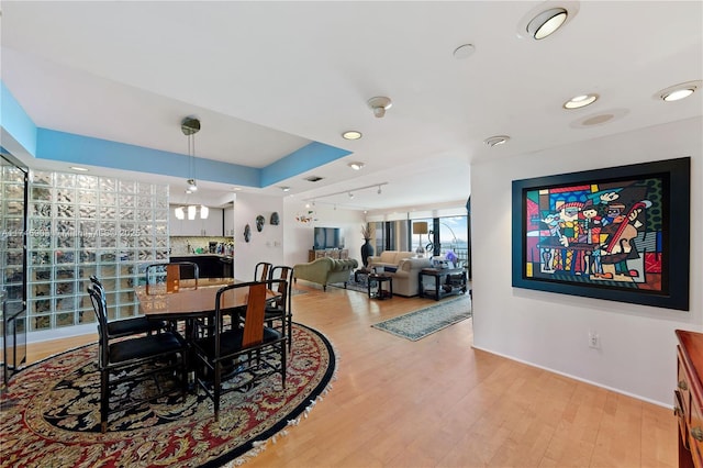 dining area featuring light hardwood / wood-style floors