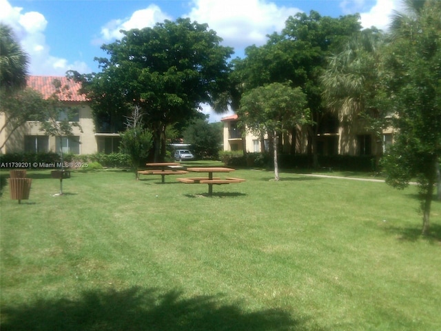 view of community featuring a yard