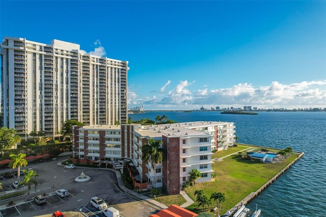 property view of water featuring a city view