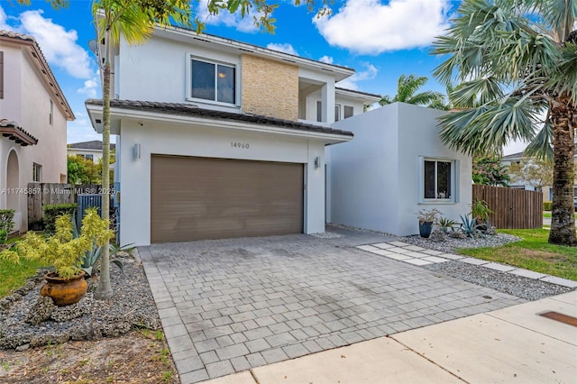 view of property with a garage