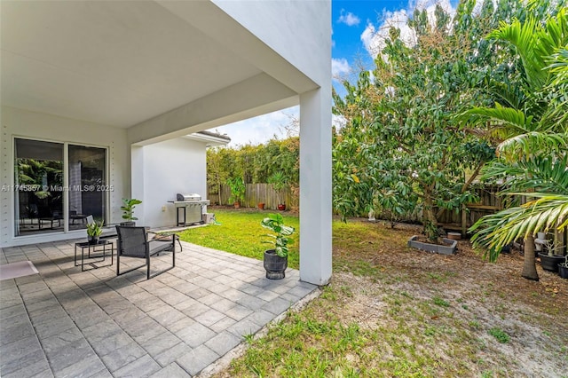 view of patio with area for grilling