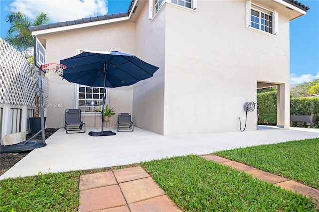 exterior space with a patio