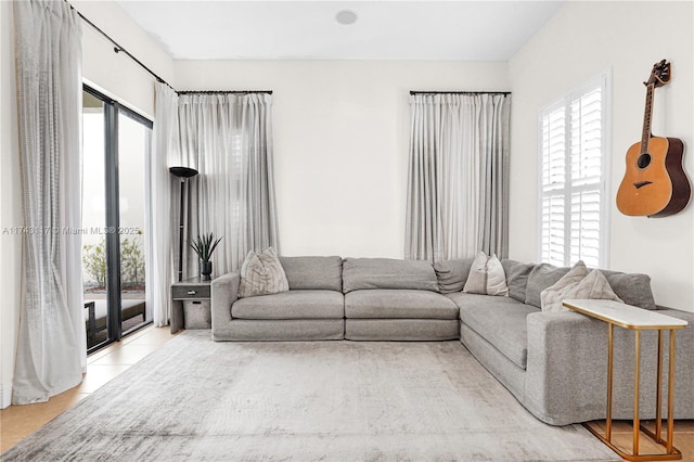 view of tiled living room