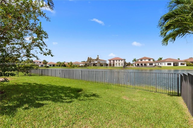 view of yard featuring a water view