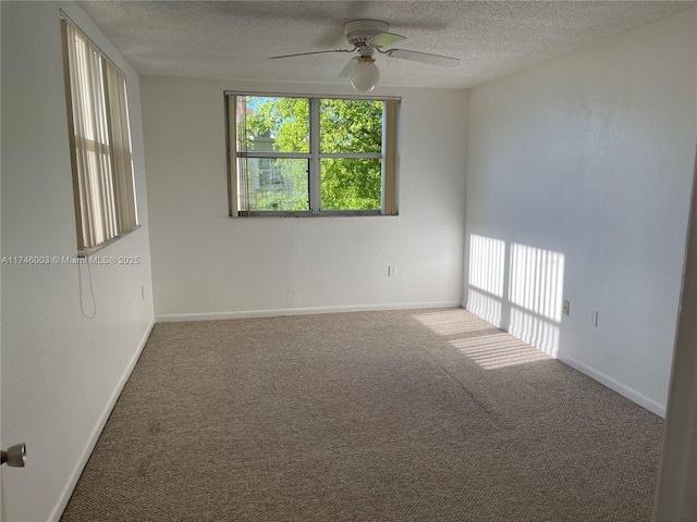 8225 Lake Dr Unit 502, Doral, FL 33166 - carpeted empty room featuring a textured ceiling, ceiling fan, and baseboards
