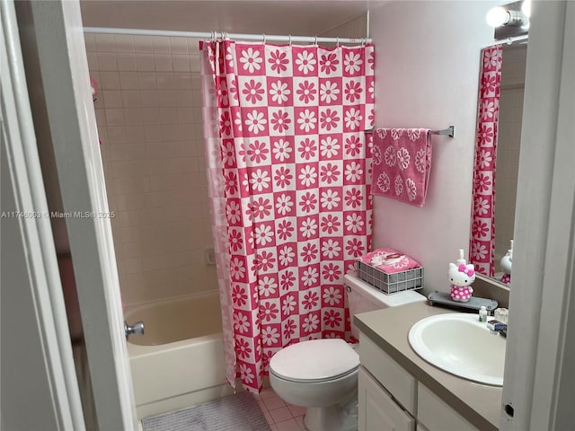 8225 Lake Dr Unit 502, Doral, FL 33166 - bathroom with tile patterned floors, vanity, toilet, and shower / tub combo