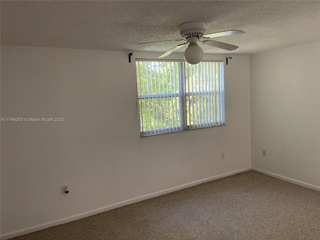 8225 Lake Dr Unit 502, Doral, FL 33166 - carpeted spare room with baseboards, a textured ceiling, and a ceiling fan