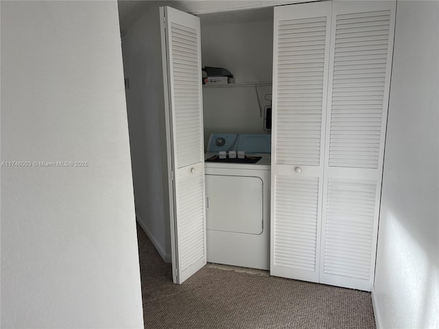 8225 Lake Dr Unit 502, Doral, FL 33166 - laundry room with carpet flooring, washing machine and clothes dryer, and laundry area