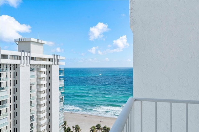 water view with a view of the beach