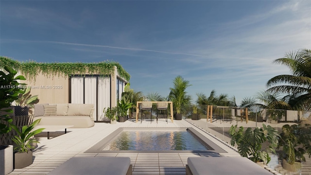 view of pool featuring an outdoor hangout area and a patio area