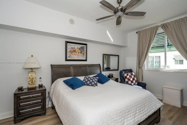 510 NW 84th Ave Unit 640, Plantation, FL 33324 - bedroom featuring wood finished floors, baseboards, and a ceiling fan