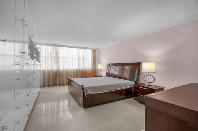 bedroom featuring ornamental molding