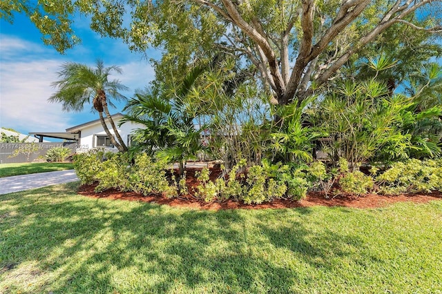 view of yard with fence