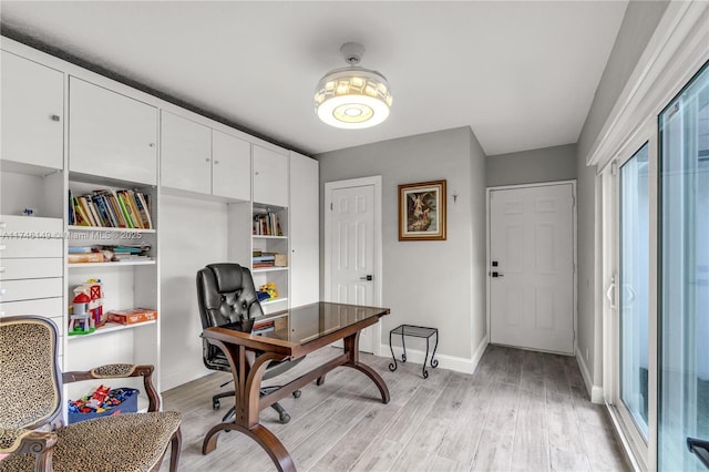 office featuring light hardwood / wood-style flooring