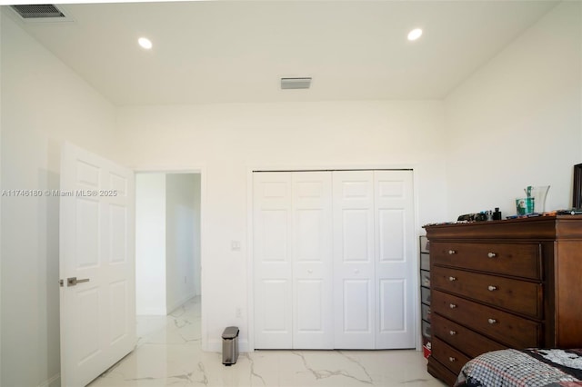 bedroom featuring a closet