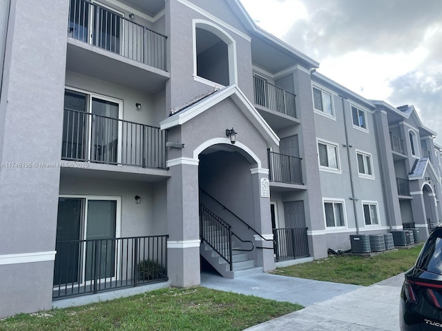 view of building exterior featuring central AC unit