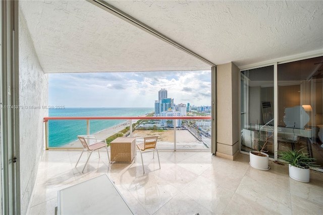 balcony with a water view