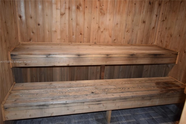 view of sauna