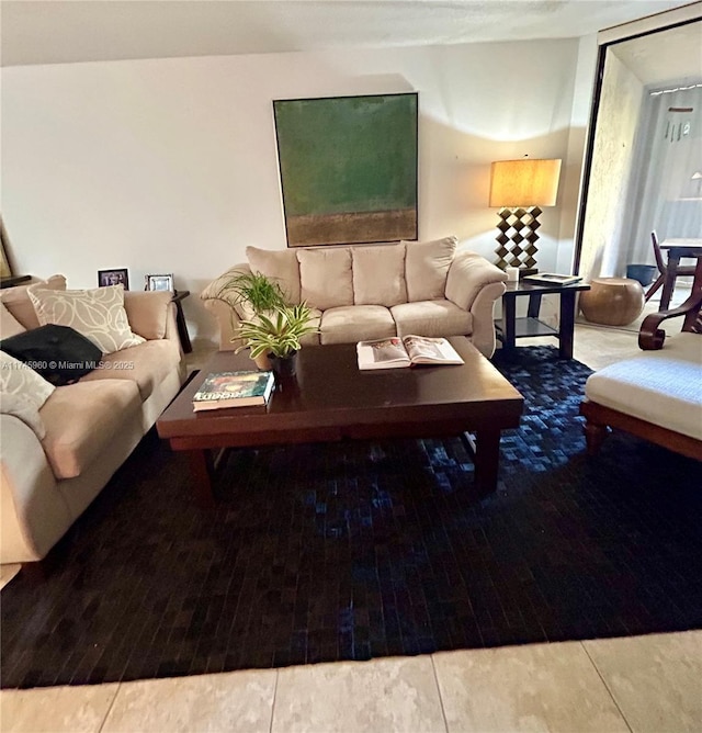 living room with hardwood / wood-style flooring