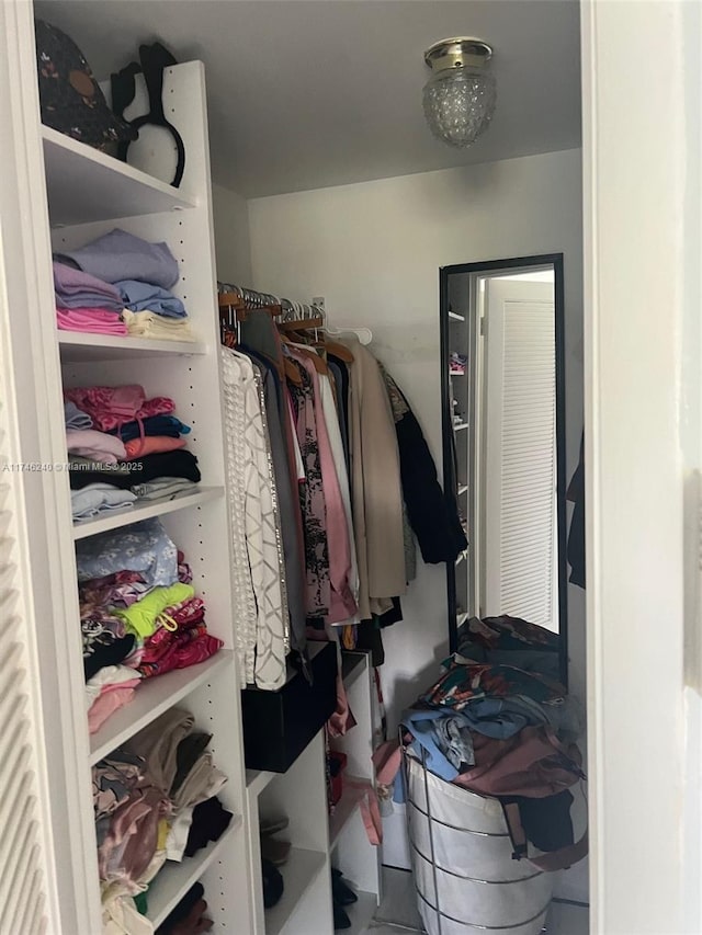 view of walk in closet