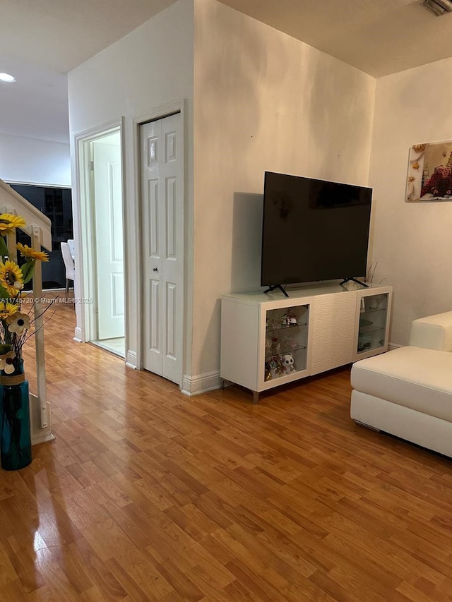 living room featuring hardwood / wood-style flooring