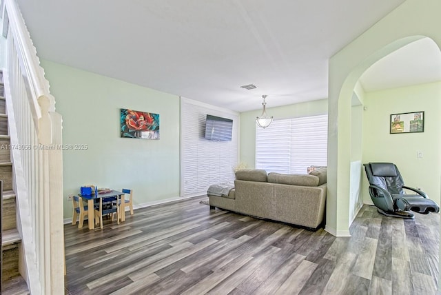 living room featuring hardwood / wood-style floors