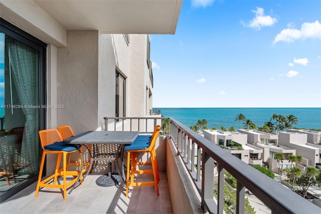 balcony with a water view