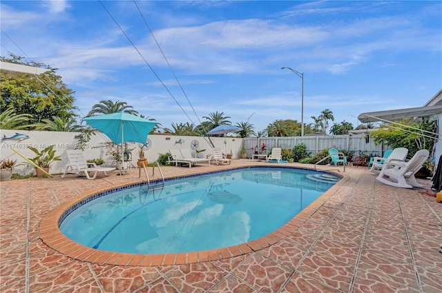 881 SW 137th Ct, Miami, FL 33184 - view of pool with a fenced in pool, a fenced backyard, and a patio