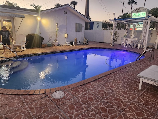 881 SW 137th Ct, Miami, FL 33184 - view of pool featuring a patio area, fence, grilling area, and a fenced in pool