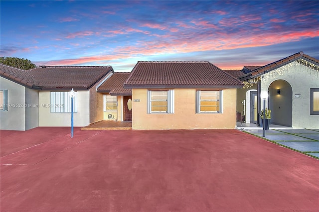 view of front of property with a patio