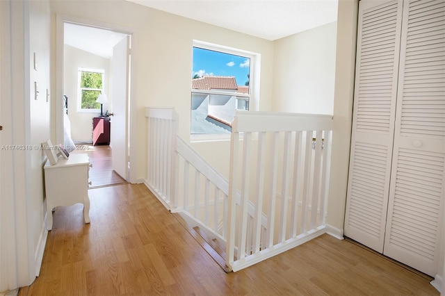 corridor featuring light hardwood / wood-style flooring