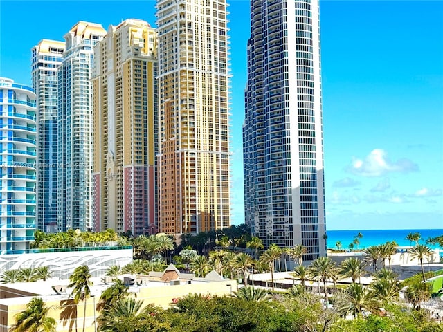 view of property with a water view