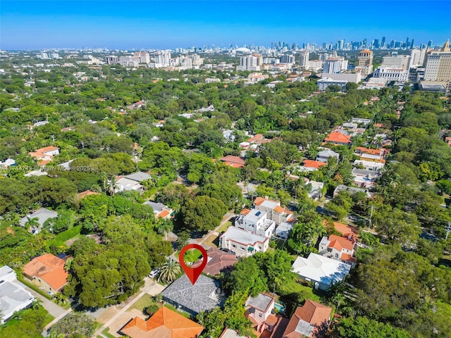 drone / aerial view featuring a view of city