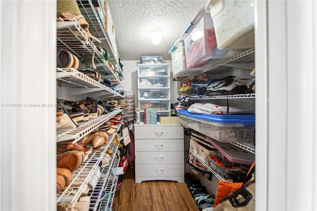 spacious closet with wood finished floors