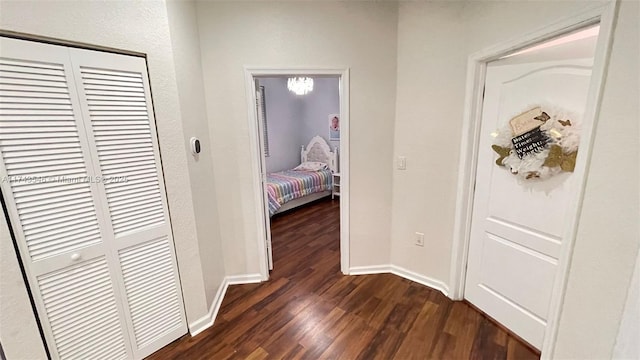 3772 NE 9th Ct, Homestead, FL 33033 - hall with dark wood-style floors and baseboards